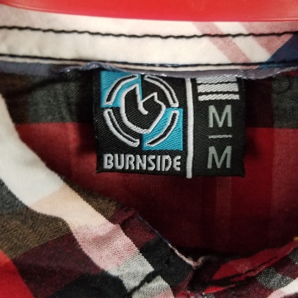 BURNSIDE | plaid button up short sleeve shirt - Picture 4 of 5